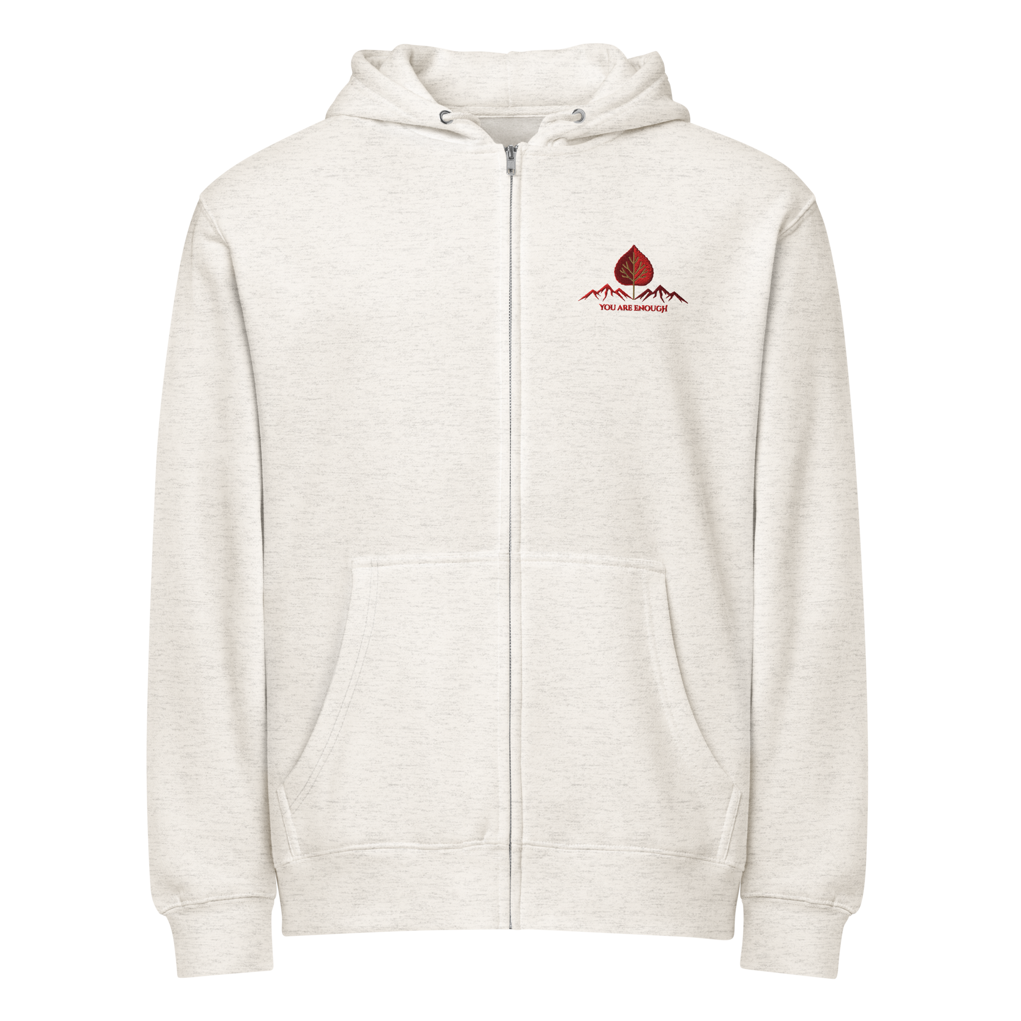 TLL Red Leaf Embroidered Premium Full Zip Hoodie