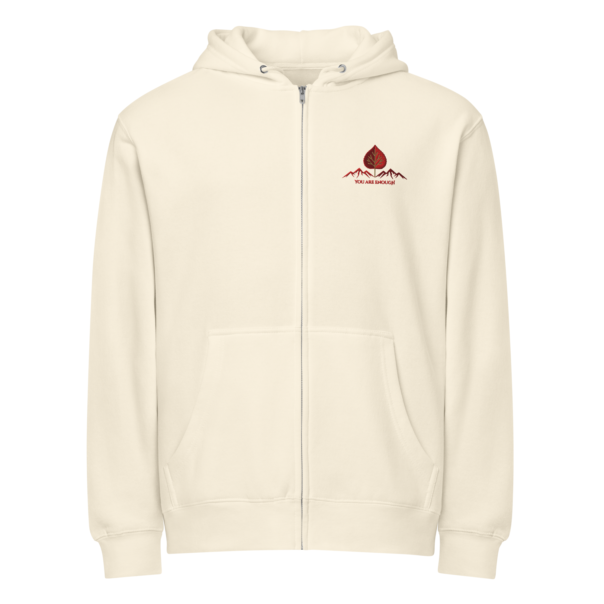 TLL Red Leaf Embroidered Premium Full Zip Hoodie