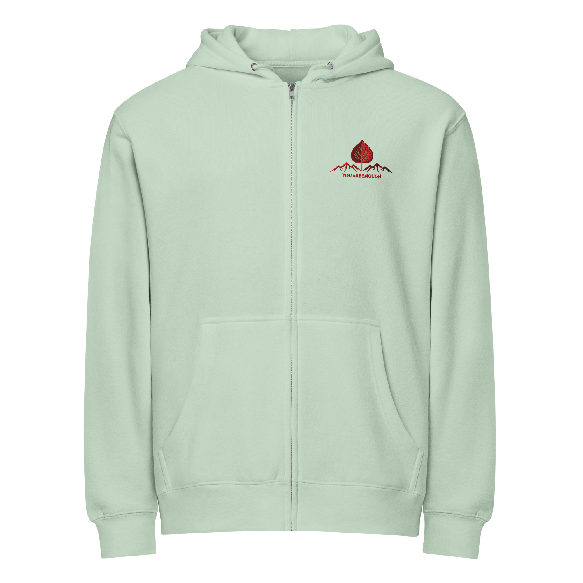 TLL Red Leaf Embroidered Premium Full Zip Hoodie