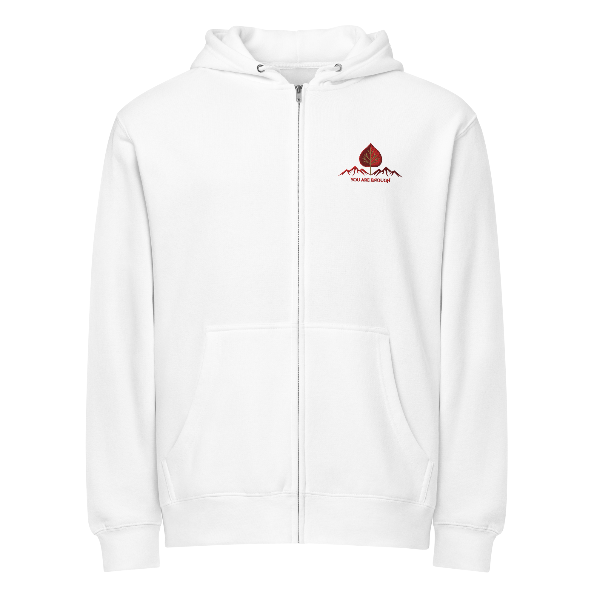 TLL Red Leaf Embroidered Premium Full Zip Hoodie