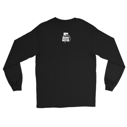 Writers Quadrant Classic Long Sleeve Tee with Back Detail (White Text)