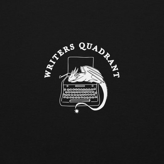 Writers Quadrant Curved Unisex Heavy Blend Hoodie with Sleeve Detail (White text)