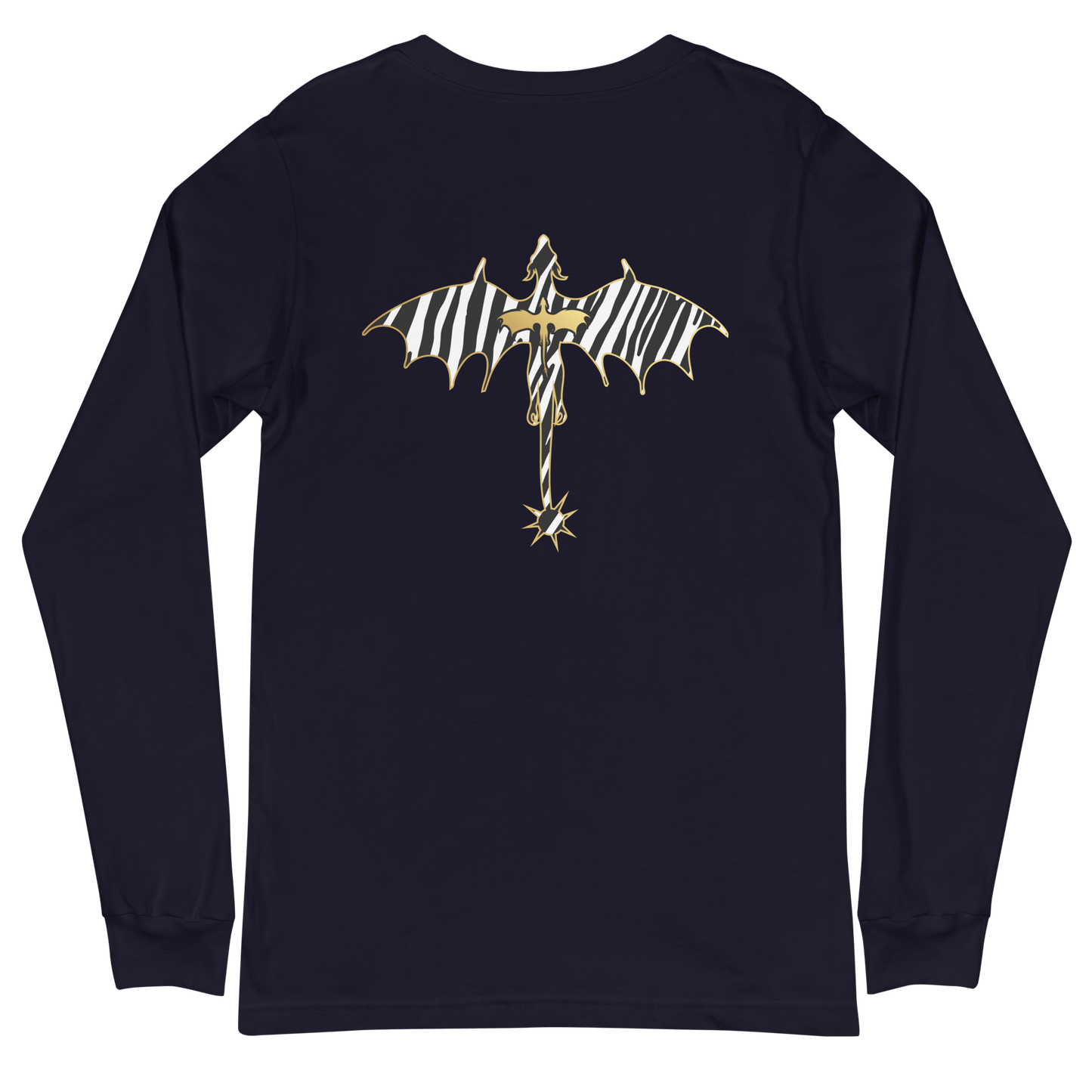 Zebra Relic Unisex Long Sleeve Tee with Back Detail
