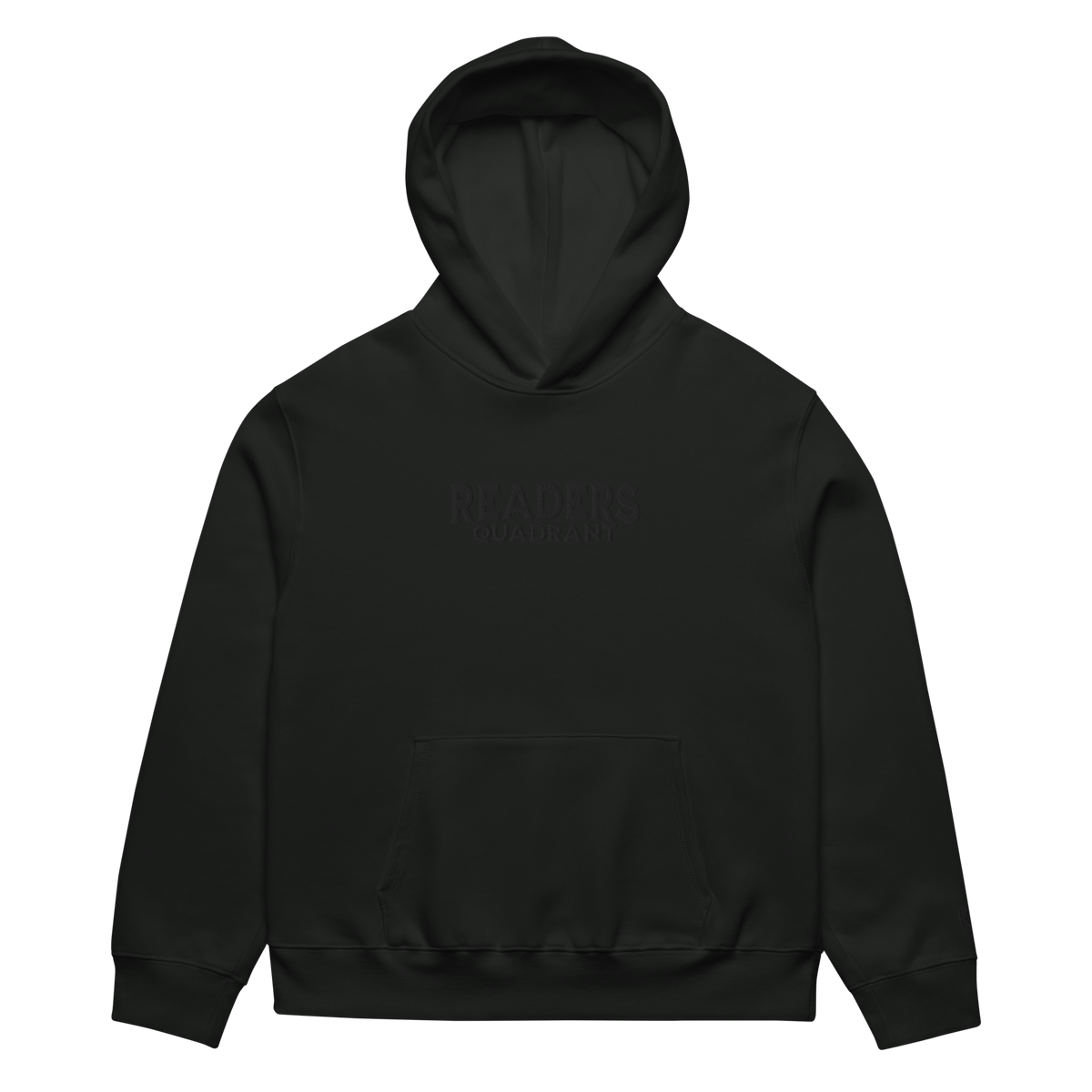 Readers Quadrant Embroidered Oversized Heavyweight Hoodie (Black