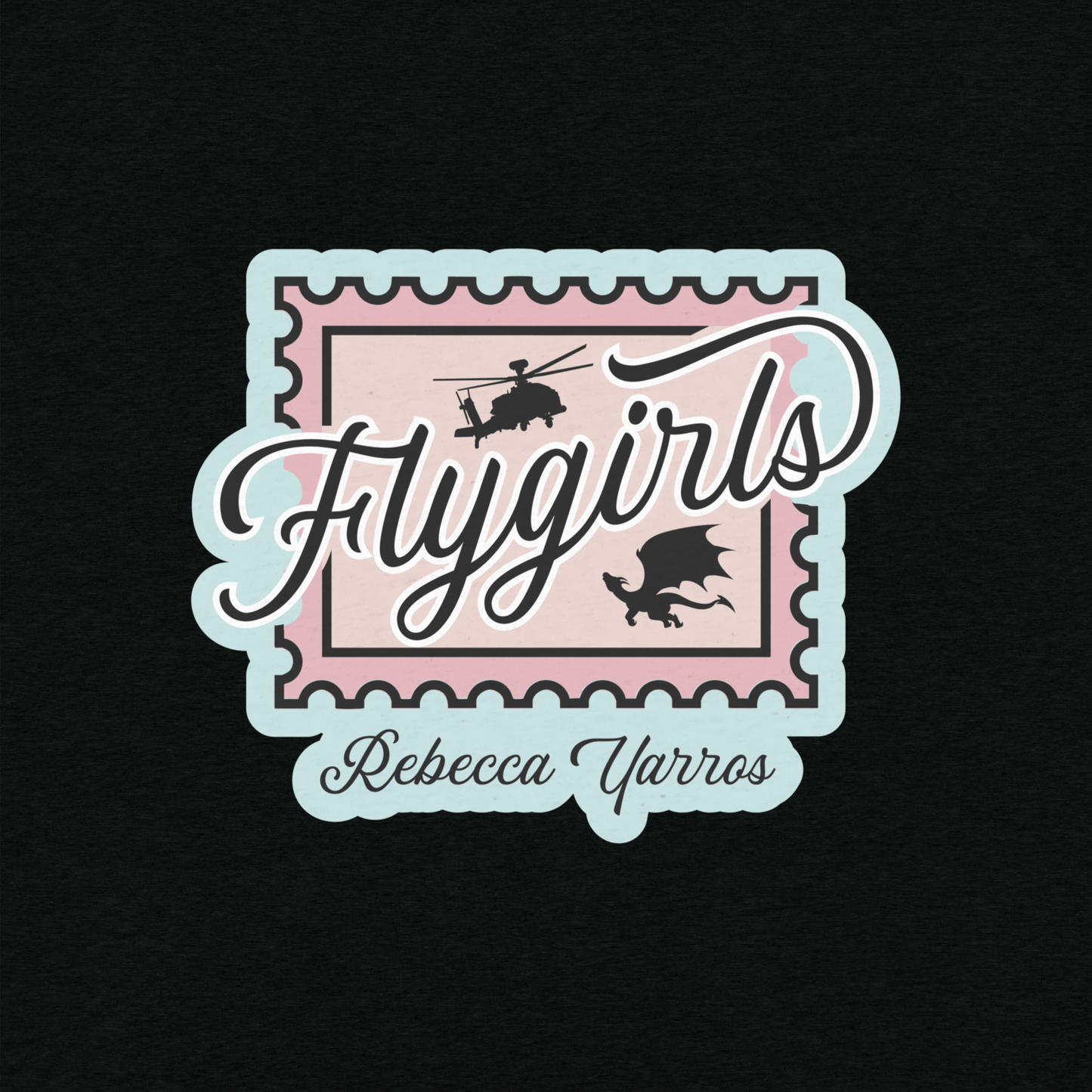 Flygirls Stamp Tri-Blend Short Sleeve Tee with Back Design (White Front)