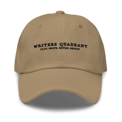 Writers Quadrant Embroidered Dad Hat (Black Text)