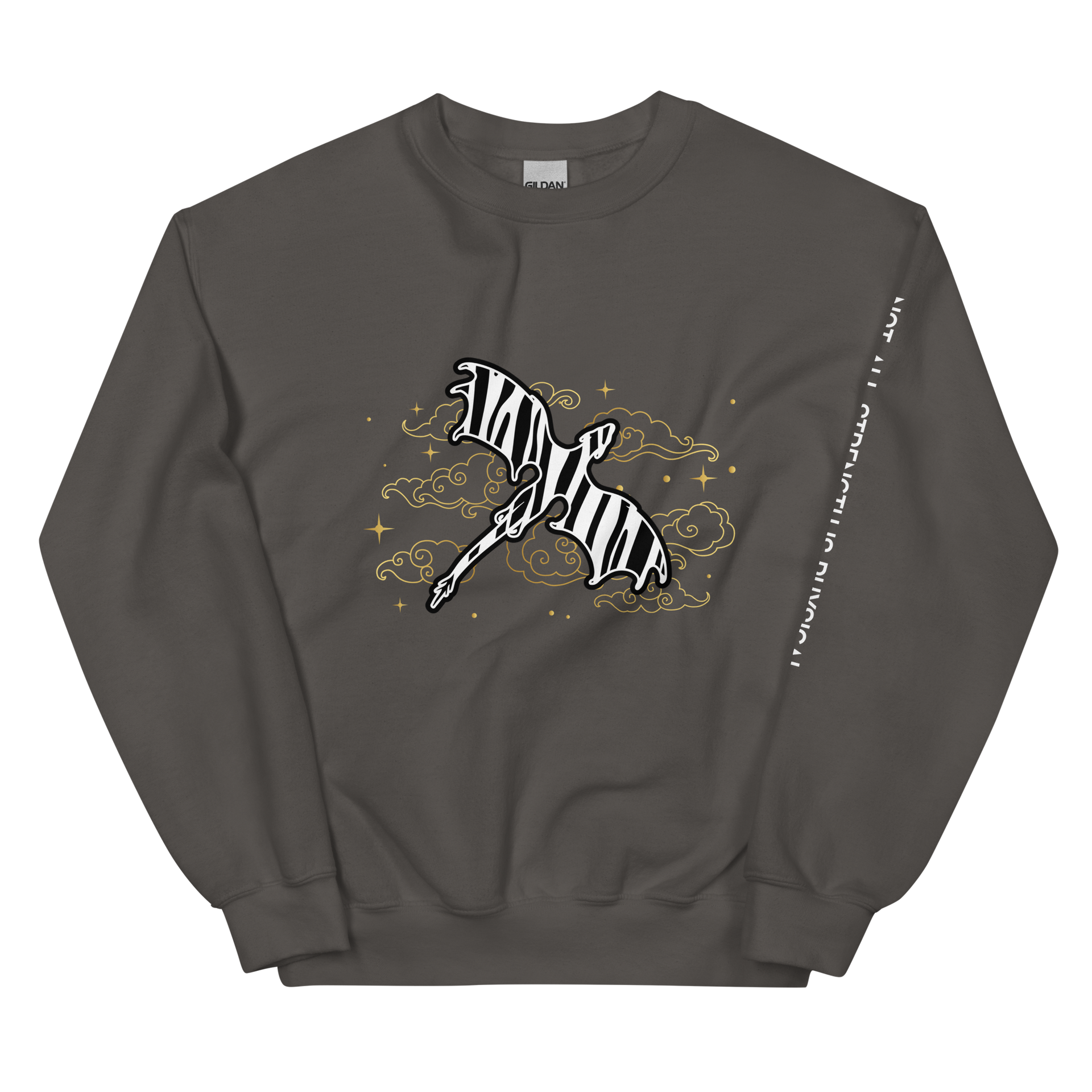 Starry Zebra Dragon Unisex Crewneck Sweatshirt with Sleeve