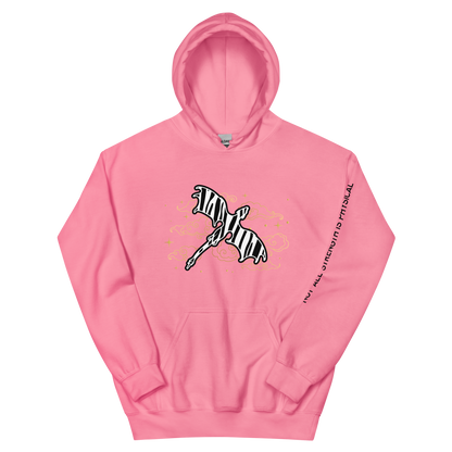 Starry Zebra Dragon Unisex Heavy Blend Hoodie with Sleeve Detail (Black Text)
