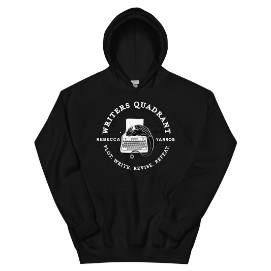 Writers Quadrant Curved Unisex Heavy Blend Hoodie (White Text)