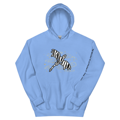 Starry Zebra Dragon Unisex Heavy Blend Hoodie with Sleeve Detail (Black Text)
