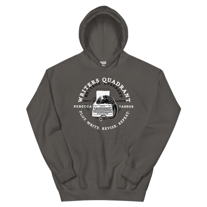 Writers Quadrant Curved Unisex Heavy Blend Hoodie (White Text)