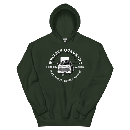Writers Quadrant Curved Unisex Heavy Blend Hoodie (White Text)