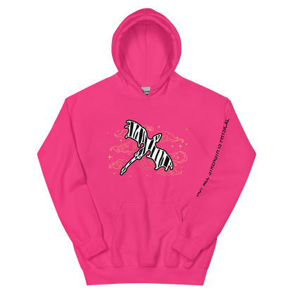 Starry Zebra Dragon Unisex Heavy Blend Hoodie with Sleeve Detail (Black Text)