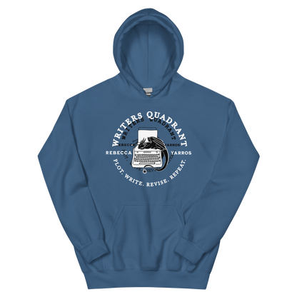 Writers Quadrant Curved Unisex Heavy Blend Hoodie (White Text)