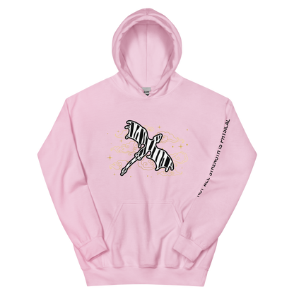 Starry Zebra Dragon Unisex Heavy Blend Hoodie with Sleeve Detail (Black Text)