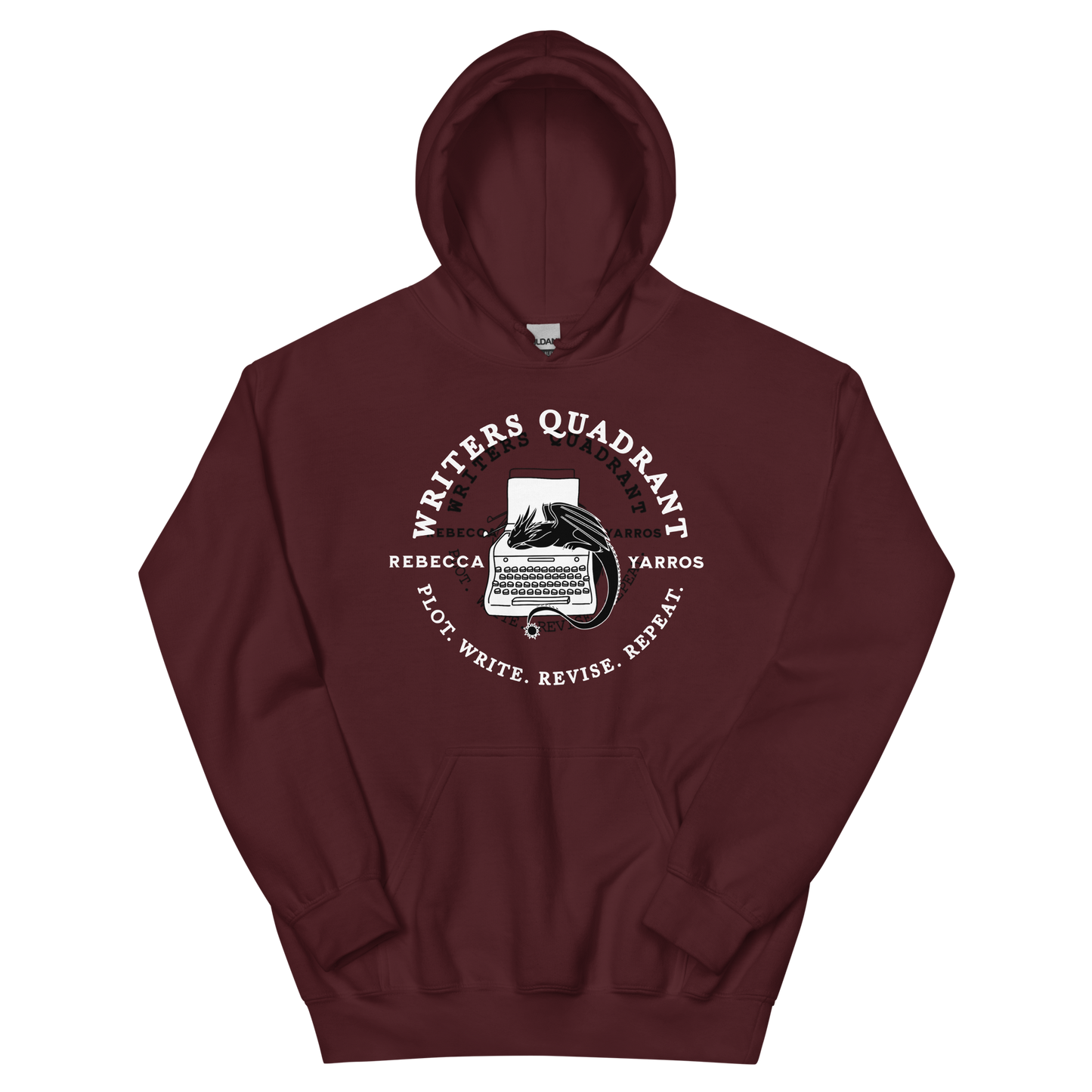 Writers Quadrant Curved Unisex Heavy Blend Hoodie (White Text)