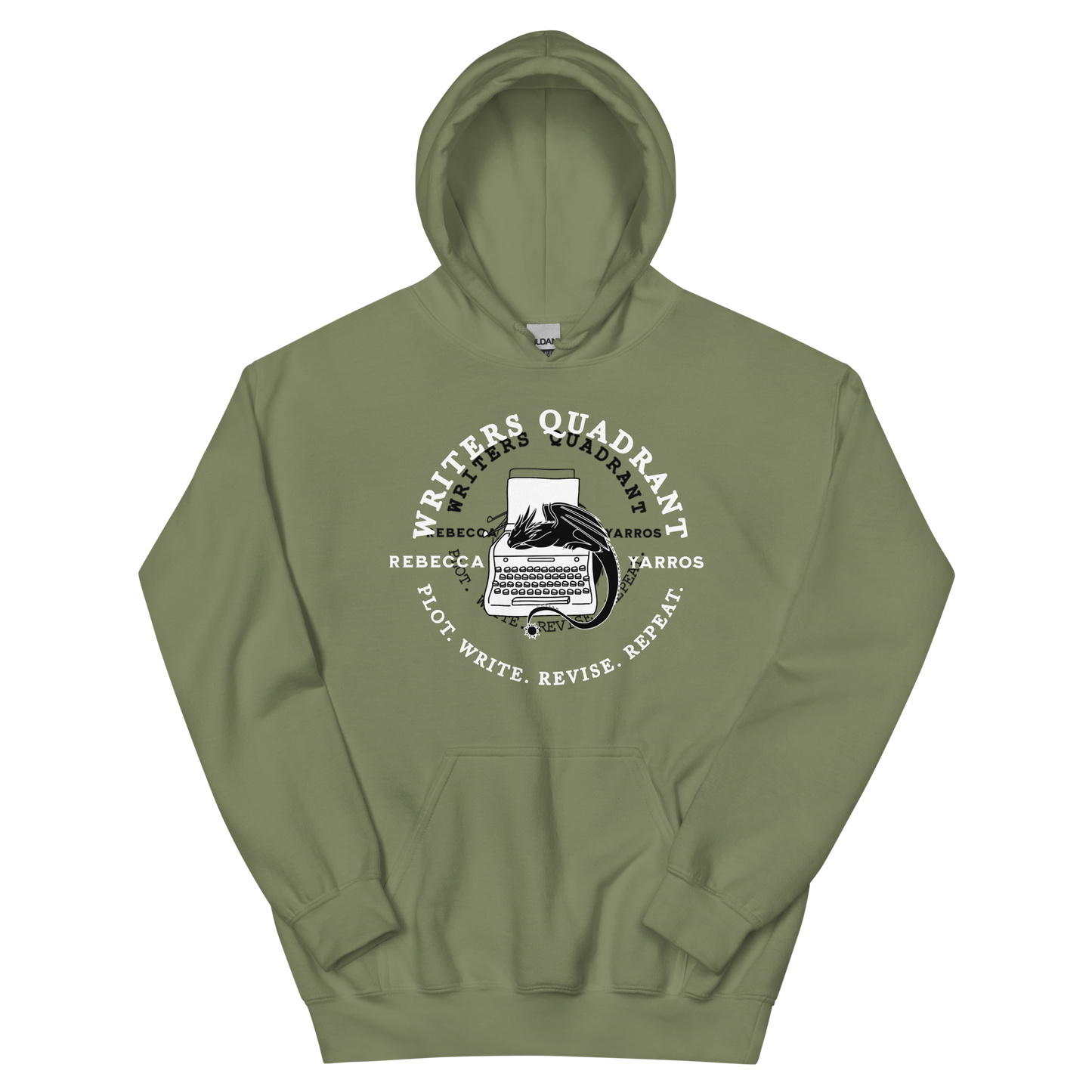 Writers Quadrant Curved Unisex Heavy Blend Hoodie (White Text)