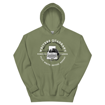 Writers Quadrant Curved Unisex Heavy Blend Hoodie (White Text)
