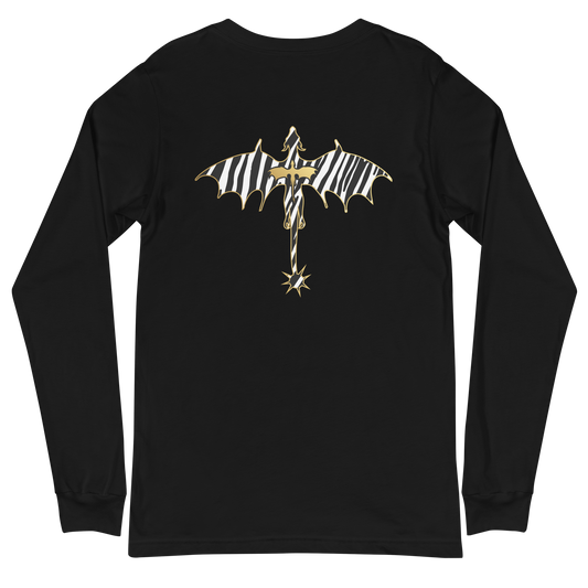 Zebra Relic Unisex Long Sleeve Tee with Back Detail