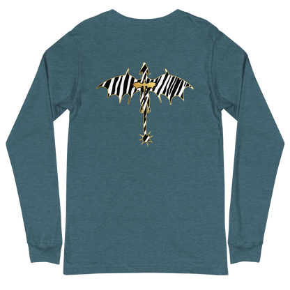 Zebra Relic Unisex Long Sleeve Tee with Back Detail