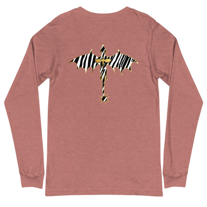 Zebra Relic Unisex Long Sleeve Tee with Back Detail