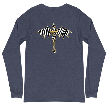 Zebra Relic Unisex Long Sleeve Tee with Back Detail