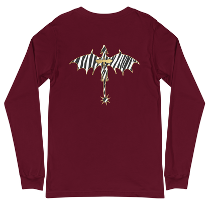 Zebra Relic Unisex Long Sleeve Tee with Back Detail