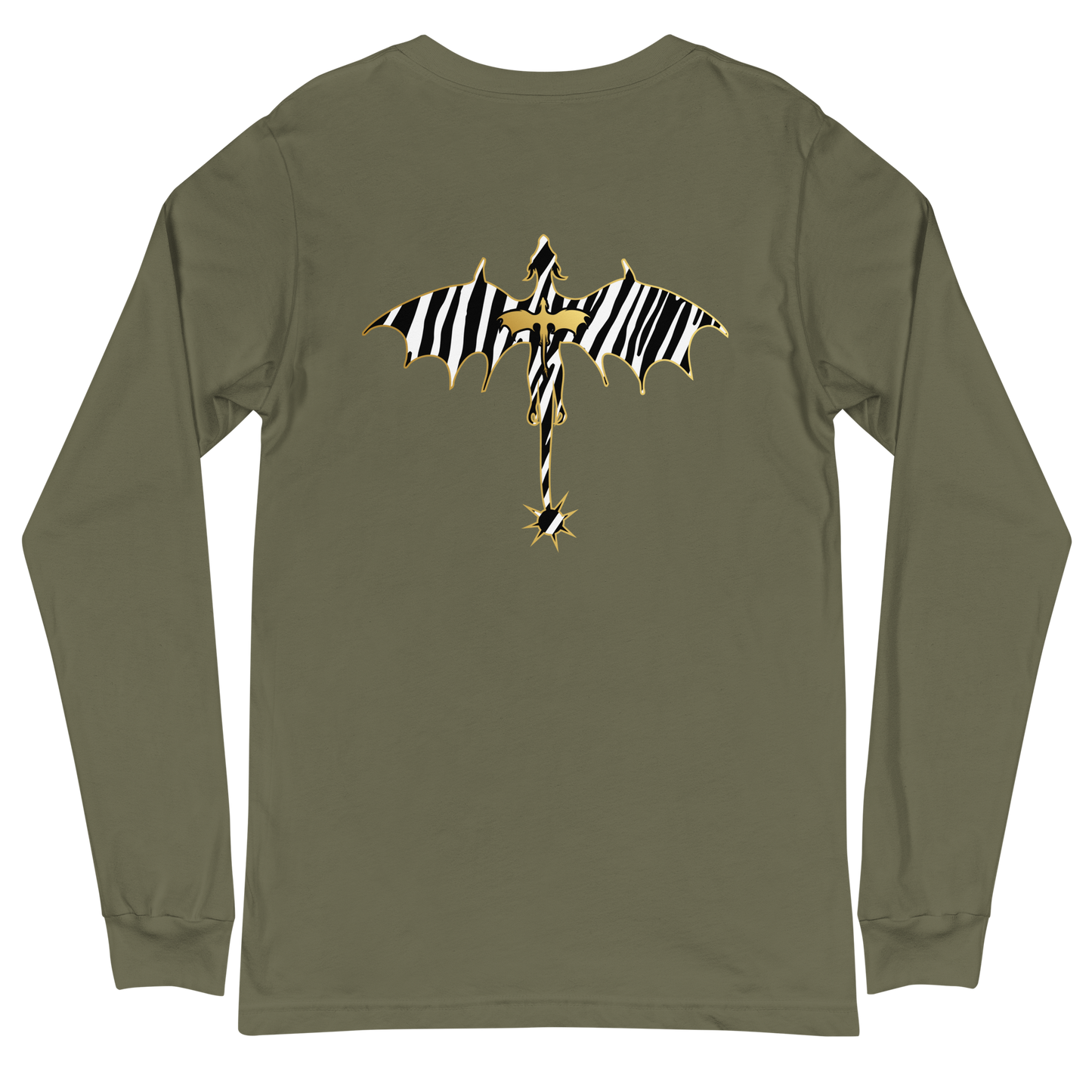 Zebra Relic Unisex Long Sleeve Tee with Back Detail