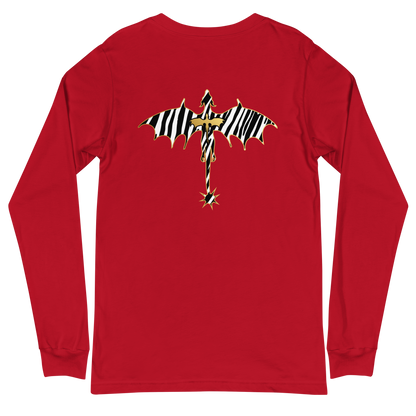 Zebra Relic Unisex Long Sleeve Tee with Back Detail