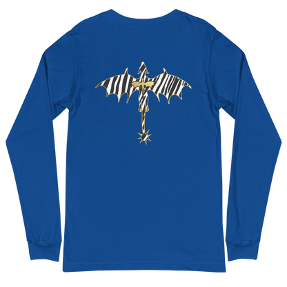 Zebra Relic Unisex Long Sleeve Tee with Back Detail