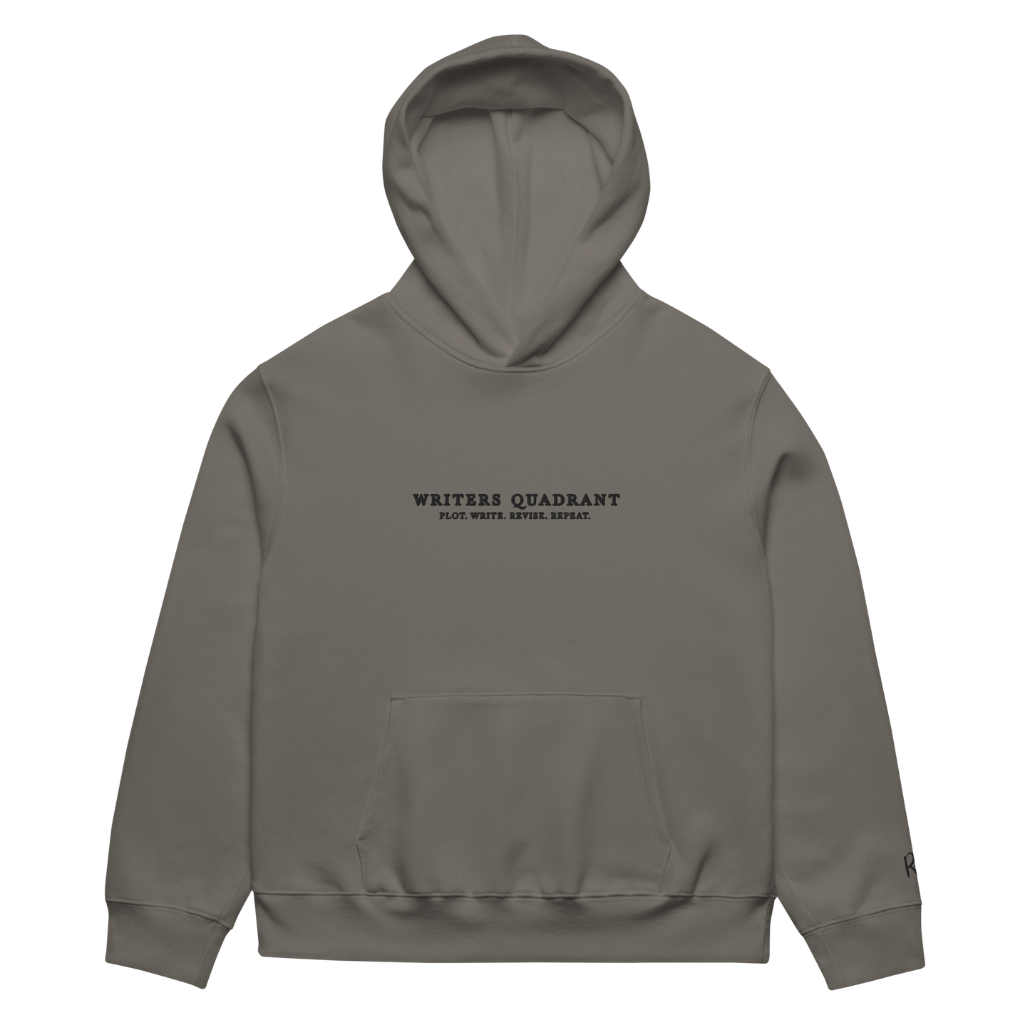 Writers Quadrant Unisex Oversized Heavyweight Embroidered Hoodie (Black Text)