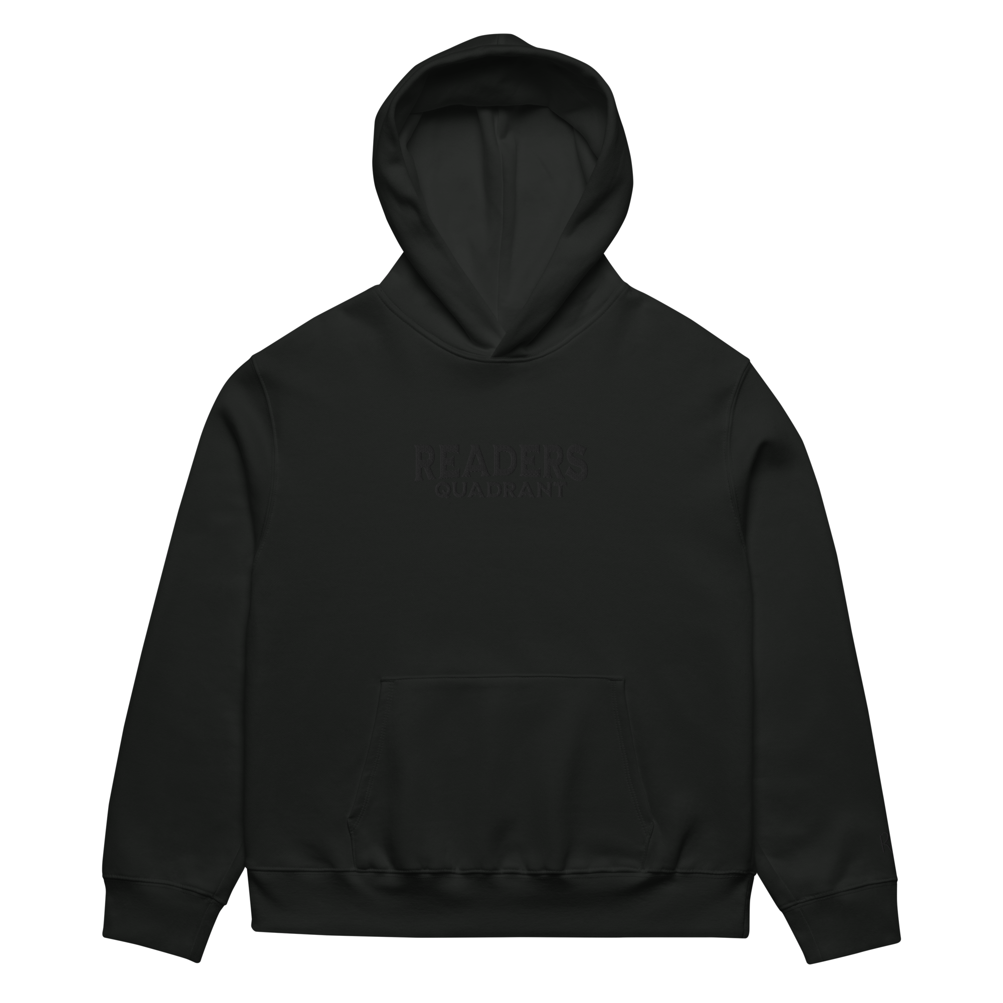 Readers Quadrant Embroidered Oversized Heavyweight Hoodie (Black