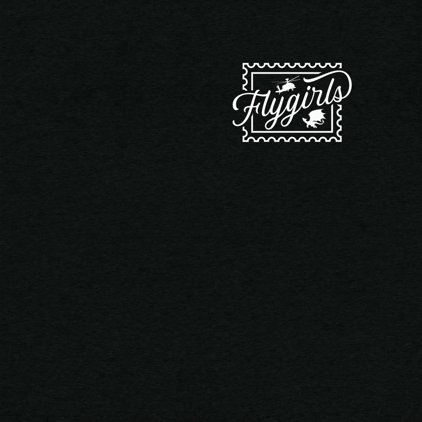 Flygirls Stamp Tri-Blend Short Sleeve Tee with Back Design (White Front)