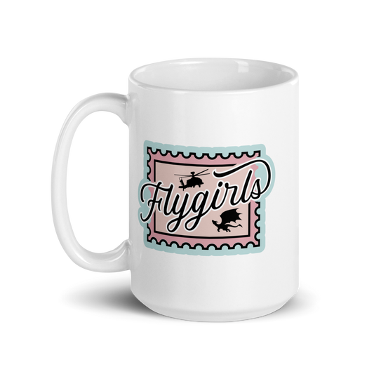 Flygirls Stamp White Glossy 15 oz Mug