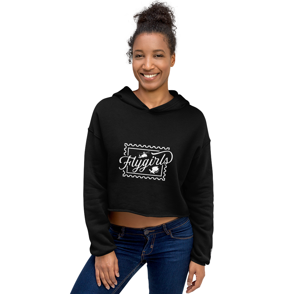 Flygirls Stamp Crop Hoodie (White Text)