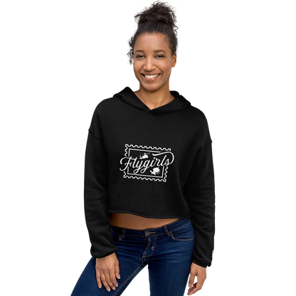 Flygirls Stamp Crop Hoodie (White Text)