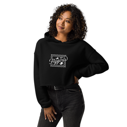 Flygirls Stamp Crop Hoodie (White Text)